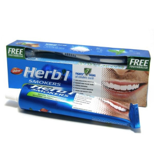 зубная паста для курильщиков Дабур + зубная щётка (Smokers Dabur), 150 грамм