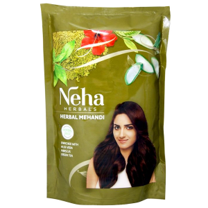 хна для укрепления волос Неха с Алоэ Вера, Гибискусом и Зелёным Чаем (Neha Henna), 140 грамм