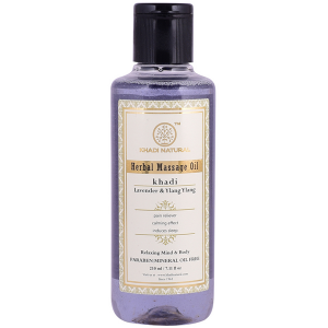 массажное масло с Лавандой и Иланг Иланг (Lavender & Ylang Ylang Herbal Massage Oil Khadi), 210 мл