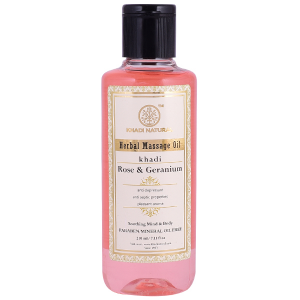 массажное масло с Розой и Геранью (Rose & Geranium Herbal Massage Oil Khadi), 210 мл