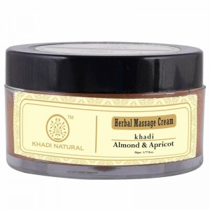крем массажный для лица Миндальным и Абрикосовым маслом Кхади (Almond Apricot massage cream Khadi), 50 грамм