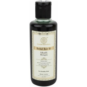 натуральное масло для волос Брингарадж Кхади (Bhringaraj Herbal Hair Oil, Khadi), 210 мл