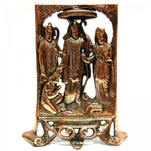 статуэтка-панно Рама, Сита, Лакшмана и Хануман, 25 см силумин