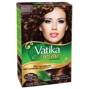 хна для волос Ватика цвет Тёмно-коричневый (Vatika Dark Brown), 60 грамм