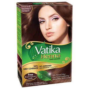 хна для волос Ватика цвет Натуральный Коричневый (Vatika Natural Brown), 60 грамм